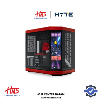 CASING Hyte Y70 Touch Infinite Black Cherry - Modern Aesthetic Dual Chamber ATX Case with 14.9 Integrated LCD