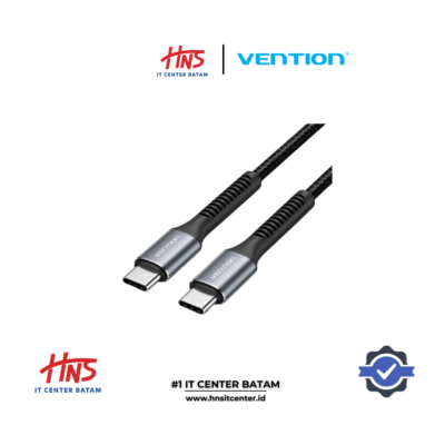 VENTION Cotton Braided USB 2.0 C Male to C Male 3A Cable 1M Black Aluminum Alloy Type H15BF