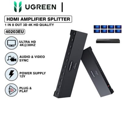 UGREEN HDMI AMPLIFIER SPLITTER 1-IN-4 & 1-IN-8 OUT FULL HD 3D 4K - (40202EU - 40203EU)