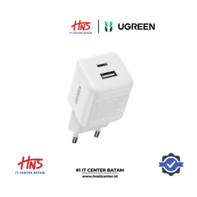 UGREEN ADAPTOR CHARGER DUAL PORT USB TYPE C FAST CHARGING 20W - 65006