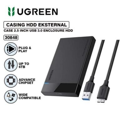 UGREEN ENCLOSURE HDD/SSD USB-A TO 2.5" SATA USB 3.0 - (30848)