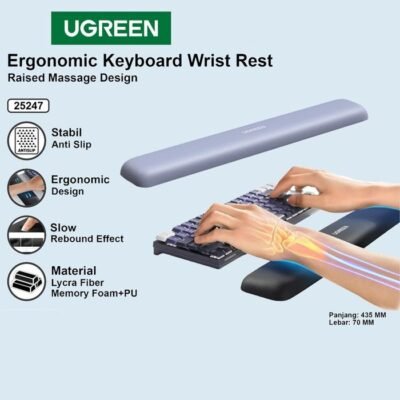 UGREEN KEYBOARD WRIST REST PAD ERGONOMIC SOFT MEMORY FOAM MOUSE PAD BANTALAN - (25247)