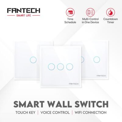 FANTECH SAKLAR LAMPU PINTAR SMART WALL SWITCH WiFi EU SERIES SWS01 / SWS02 / SWS03 TOUCH CONTROL