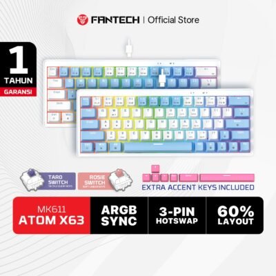 KEYBOARD FANTECH ATOM X63 MK611 MECHANICAL KEYBOARD GAMING HOTSWAP 3 PIN