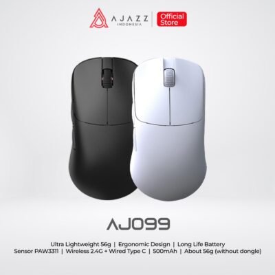 MOUSE AJAZZ AJ099 MOUSE WIRELESS DUAL MODE PAW3311 UP TO 12000 DPI BATERAI 500mAh