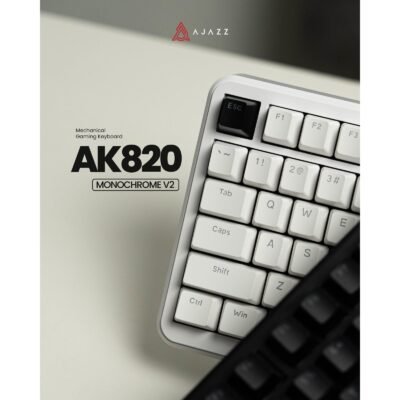 KEYBOARD AJAZZ AK820 MONOCHROME 75% MECHANICAL KEYBOARD HOTSWAPPABLE WITH GASKET MOUNT