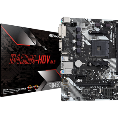MOTHERBOARD ASROCK B450M-HDV R4.0 DDR4 AM4 - mATX