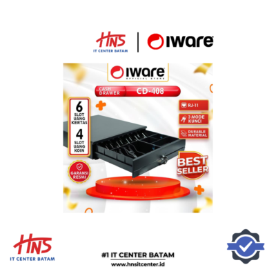 IWARE CASH DRAWER CD-408 WITH RJ11 6 SLOT UANG KERTAS 4 SLOT UANG KOIN STAINLESS