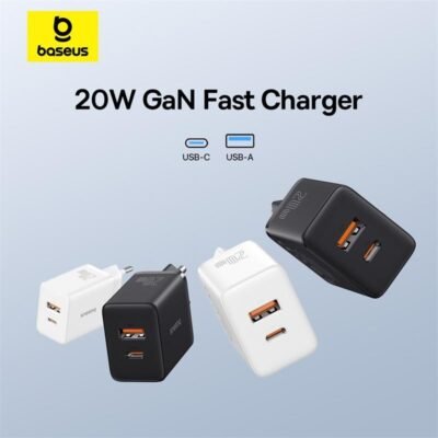 BASEUS CHARGE CUBE POWER 20W FAST CHARGER C+U ORIGINAL - (P10111403213)