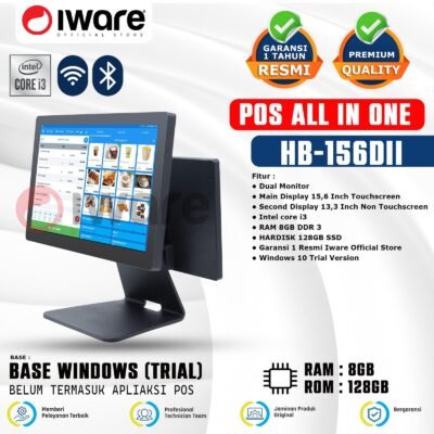 IWARE POS ALL IN ONE HB-156D 6 DUAL - INTEL CORE I3 8GB 128GB