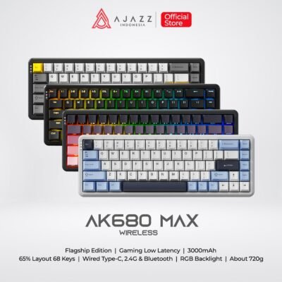 KEYBOARD AJAZZ AK680 MAX HE TRI-MODE CONNECTION RAPID TRIGGER 65% MECHANICAL KEYBOARD UP TO 8K POLLING RATE