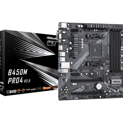 MOTHERBOARD ASROCK B450M PRO4 R2.0 DDR4 AM4 - mATX